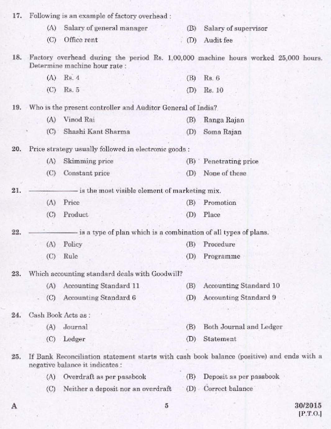 Laboratory Technical Assistant Accountancy and Auditing Exam 2015 3