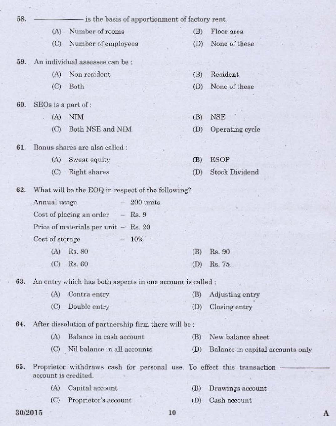 Laboratory Technical Assistant Accountancy and Auditing Exam 2015 8