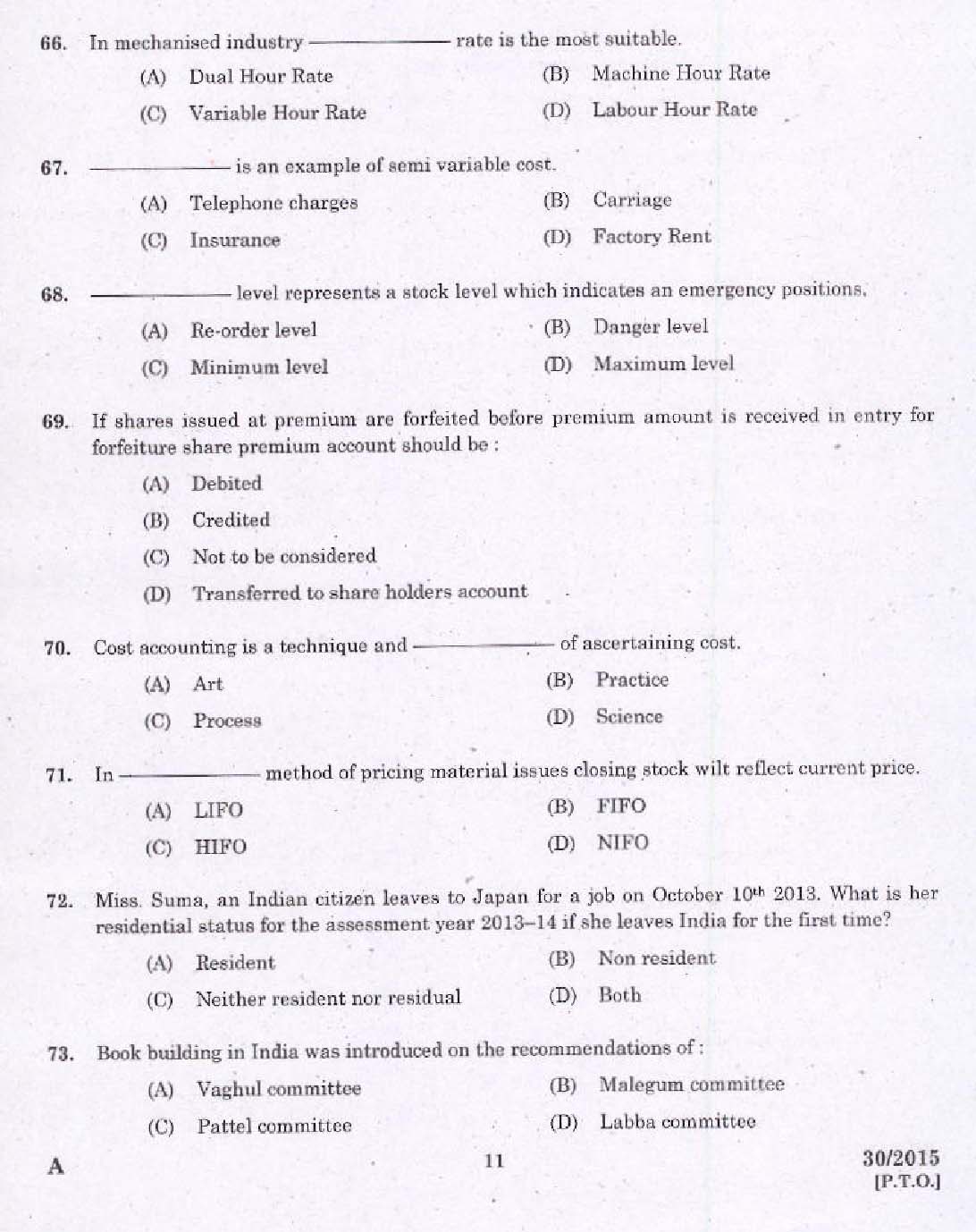 Laboratory Technical Assistant Accountancy and Auditing Exam 2015 9