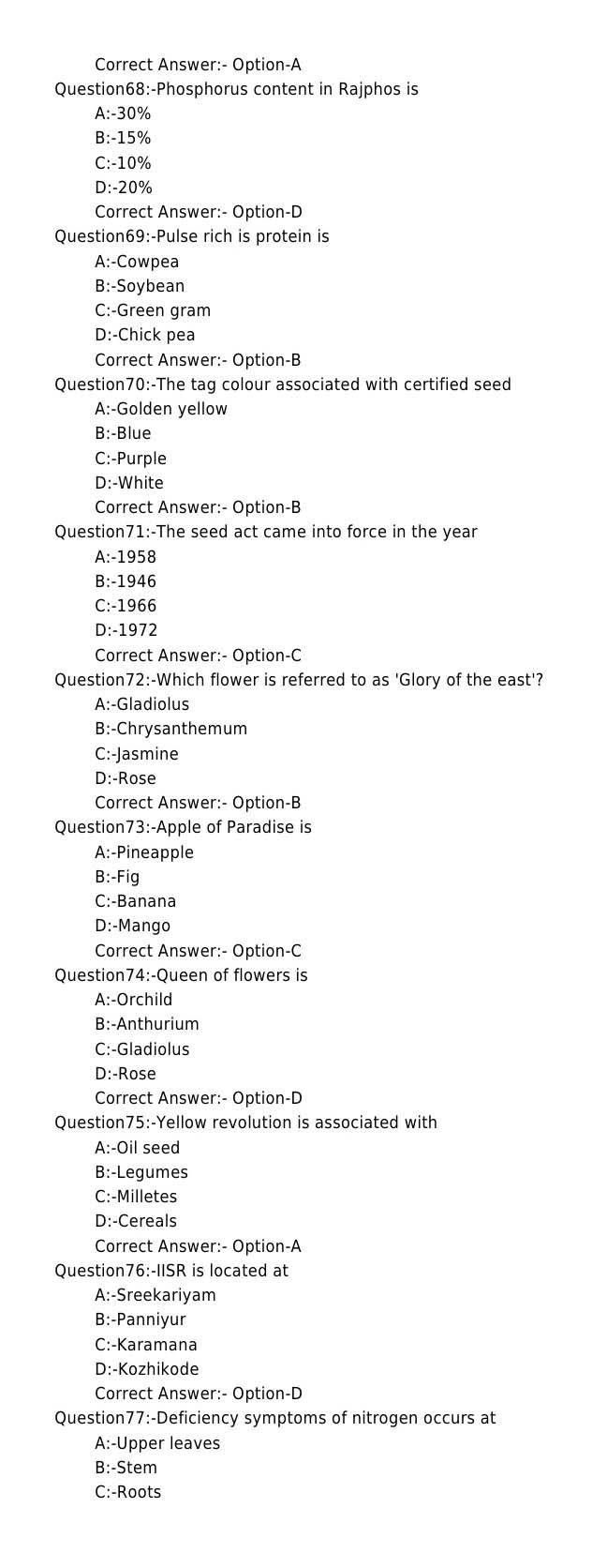 Laboratory Technical Assistant Agriculture Nursery Management Exam 2018 8