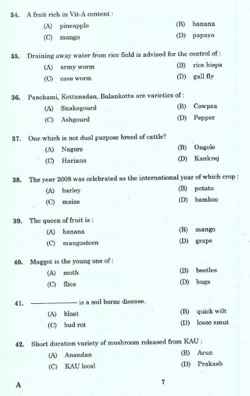 Laboratory Technical Assistant Agriculture Plant Protection Exam 2015 5