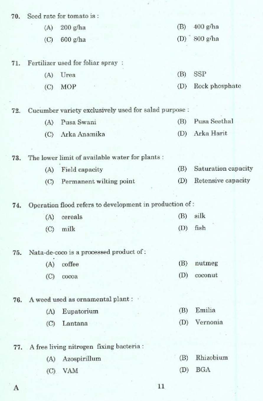 Laboratory Technical Assistant Agriculture Plant Protection Exam 2015 9