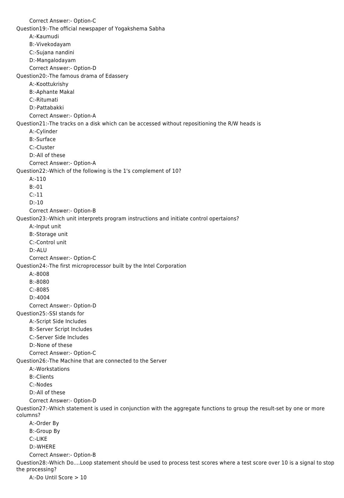 Laboratory Technical Assistant Computer Application Exam 2017 Code 942017OL 3