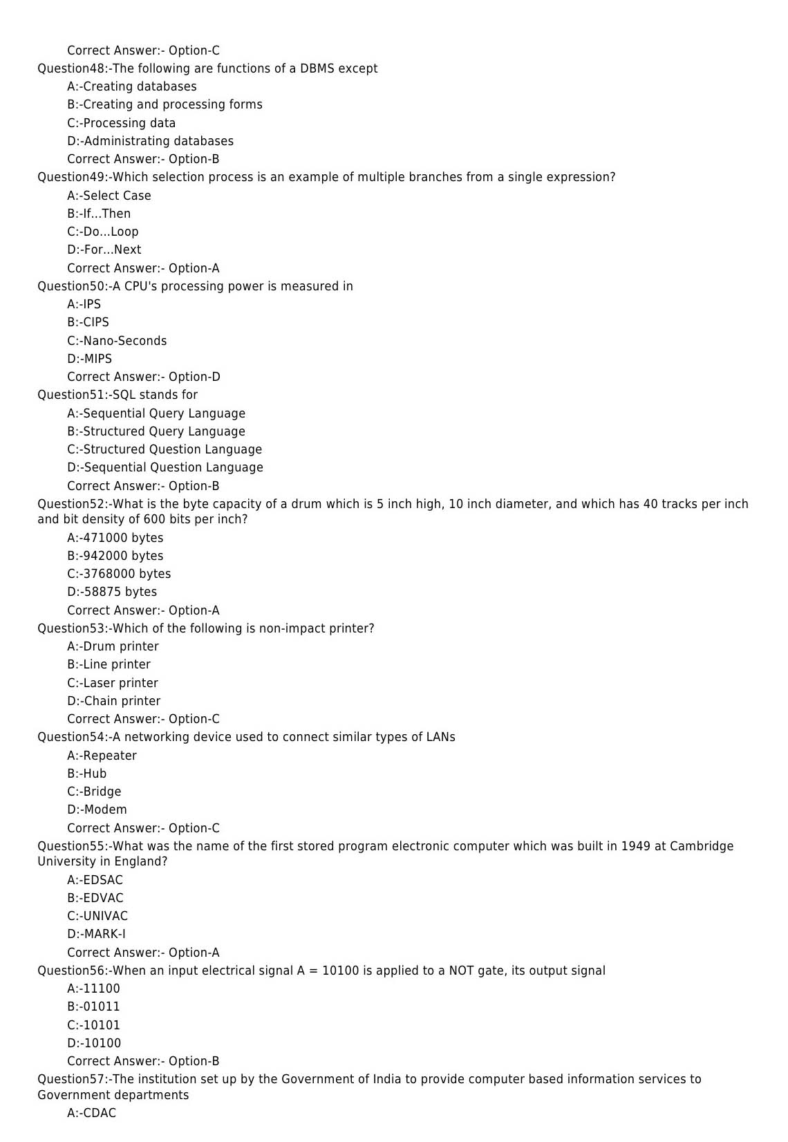 Laboratory Technical Assistant Computer Application Exam 2017 Code 942017OL 6