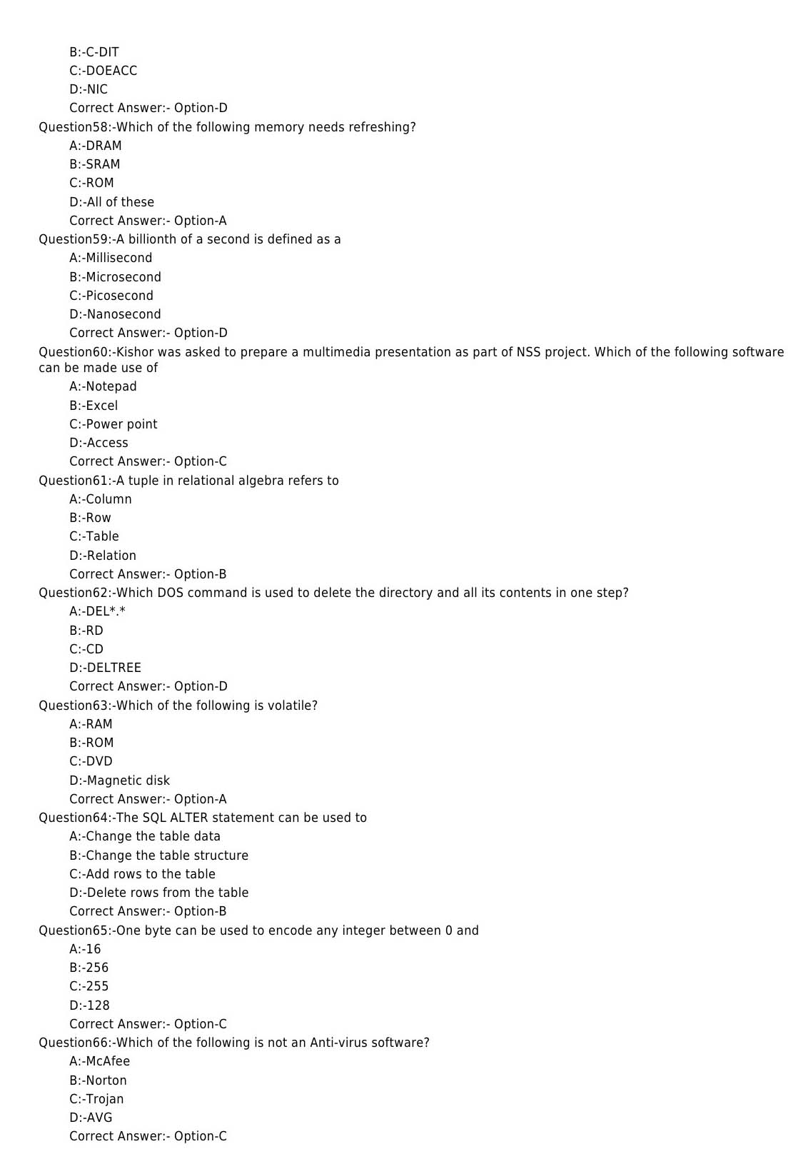 Laboratory Technical Assistant Computer Application Exam 2017 Code 942017OL 7