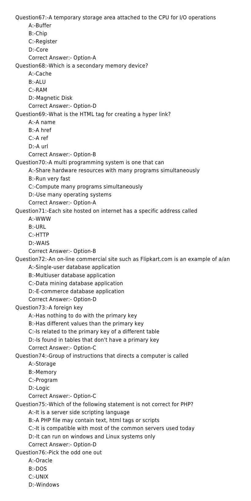 Laboratory Technical Assistant Computer Application Exam 2017 Code 942017OL 8