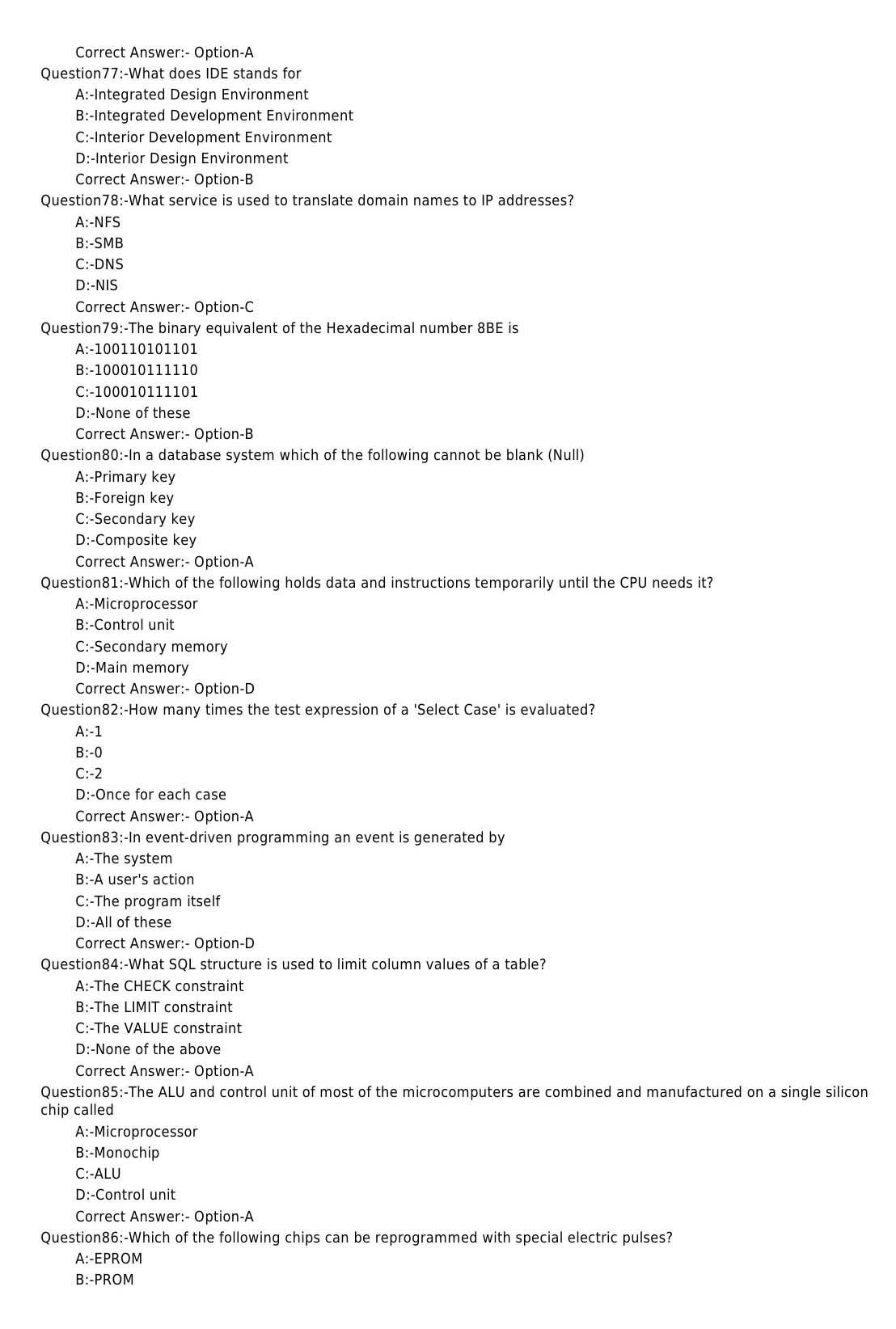 Laboratory Technical Assistant Computer Application Exam 2017 Code 942017OL 9