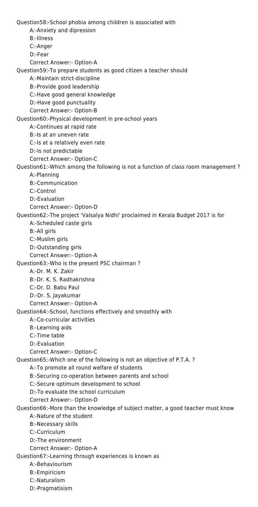 Laboratory Technical Assistant Creche and Pre School Management Exam 2017 7