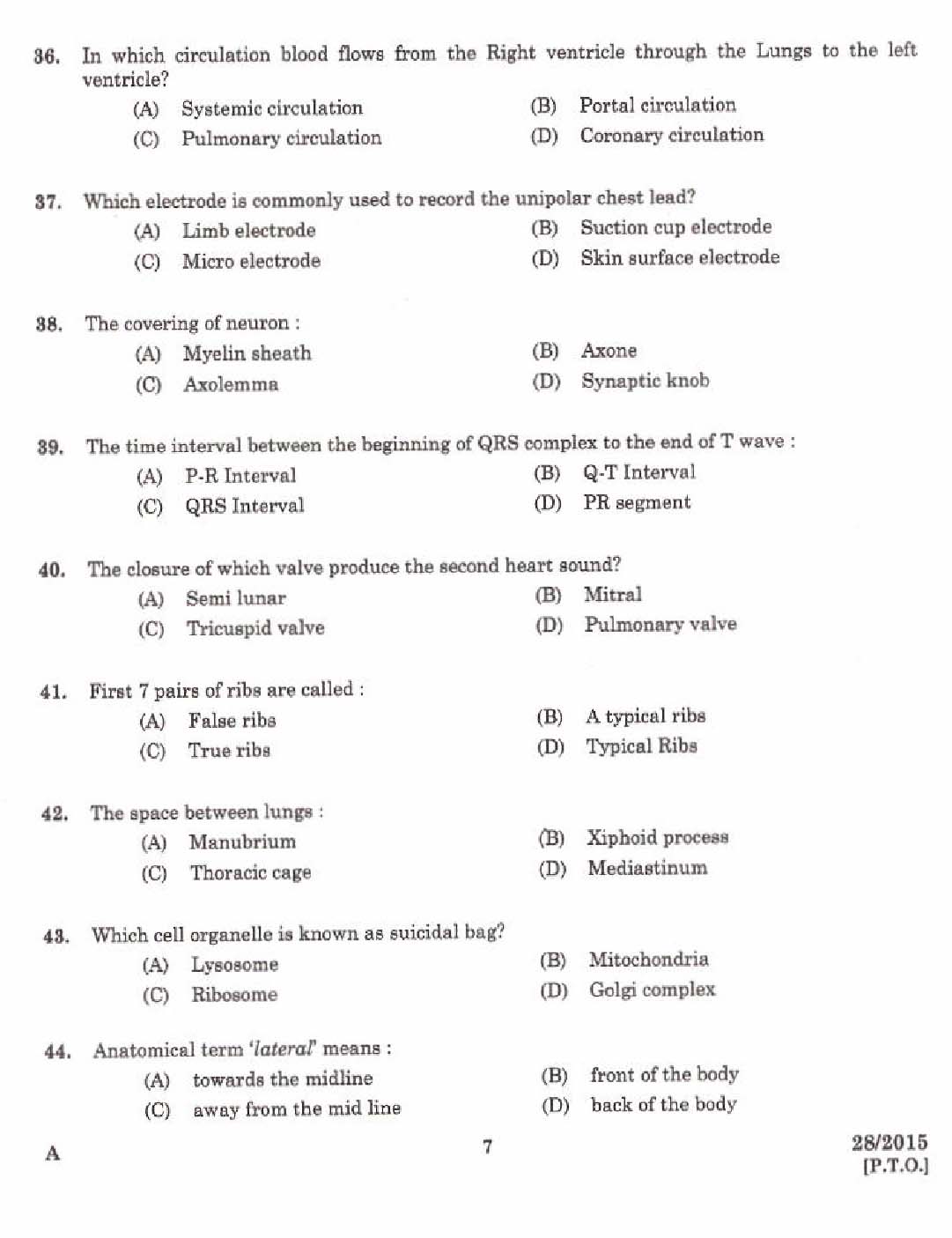 Laboratory Technical Assistant ECG and Audiometric Technician Exam 2015 5