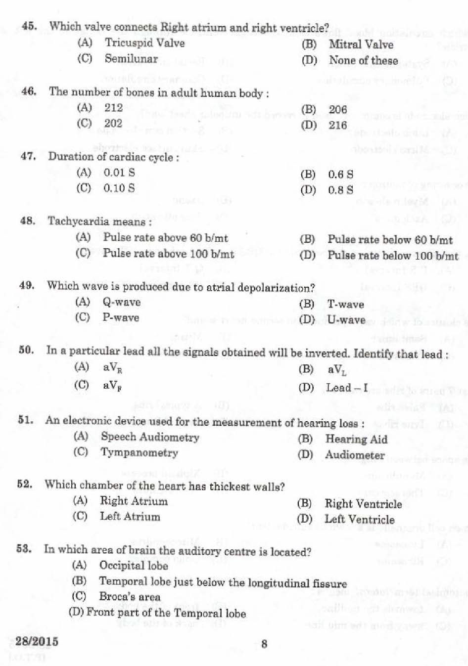 Laboratory Technical Assistant ECG and Audiometric Technician Exam 2015 6