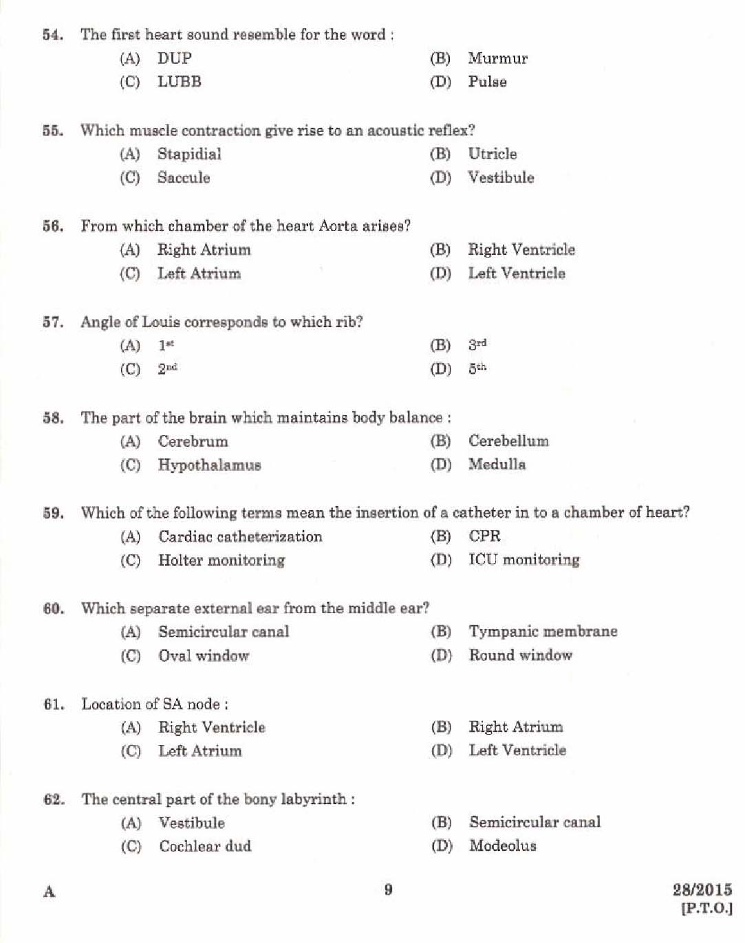 Laboratory Technical Assistant ECG and Audiometric Technician Exam 2015 7