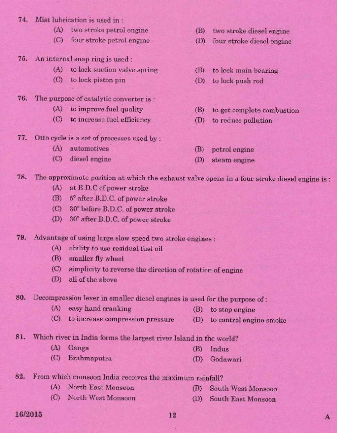 Laboratory Technical Assistant Maintenance and Operation of Marine Engines 2015 10