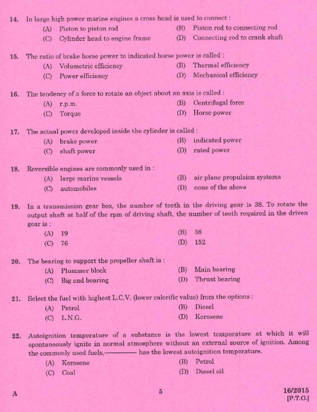 Laboratory Technical Assistant Maintenance and Operation of Marine Engines 2015 3