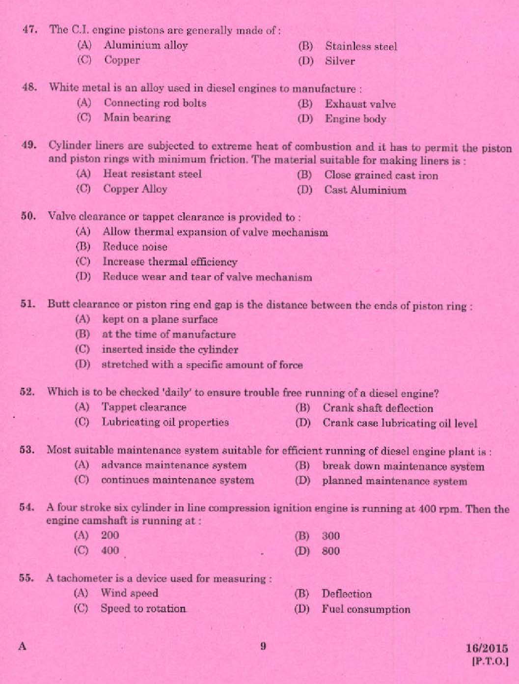 Laboratory Technical Assistant Maintenance and Operation of Marine Engines 2015 7