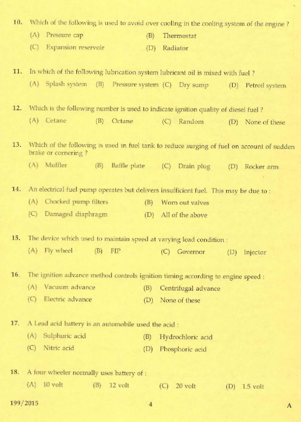 Laboratory Technical Assistant Maintenance and Repairs of Automobiles 2015 2