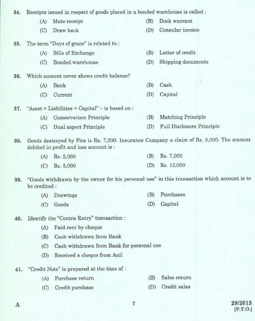 Laboratory Technical Assistant Marketing and Salesmanship Exam 2015 5