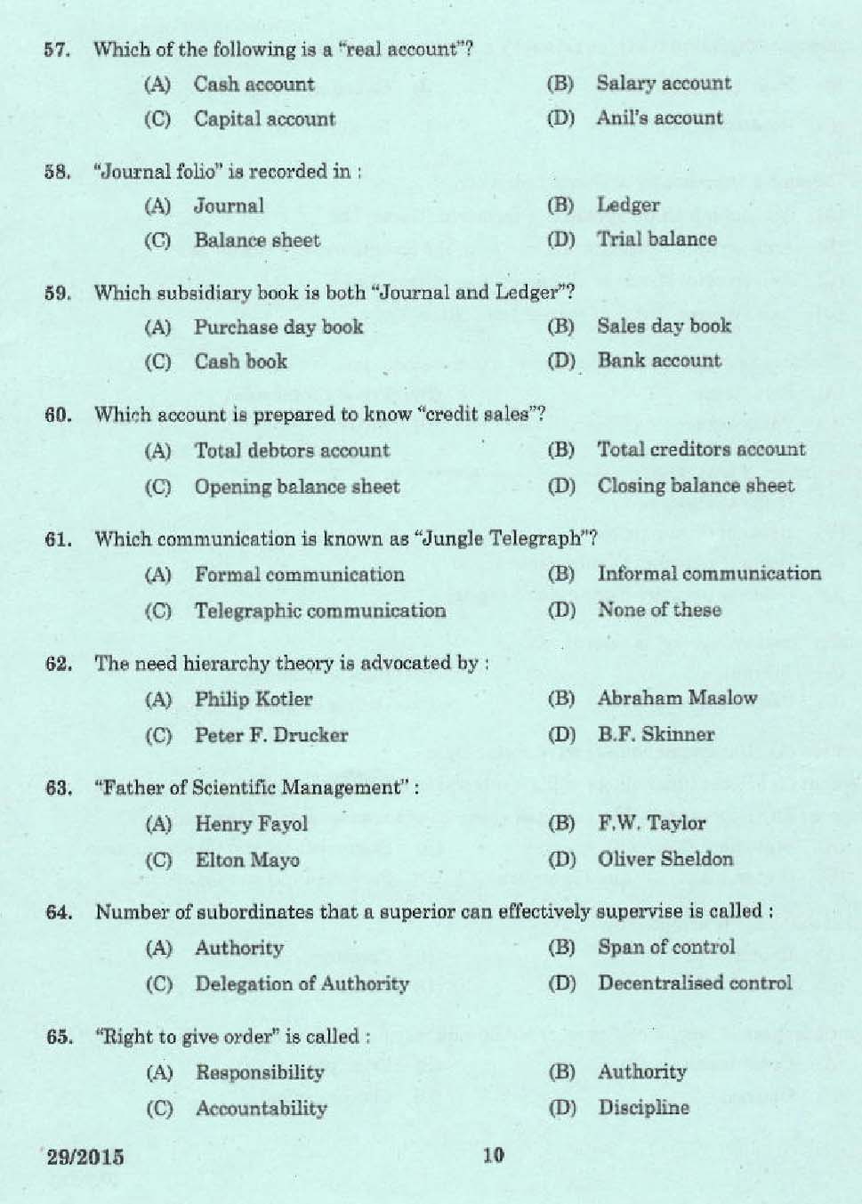 Laboratory Technical Assistant Marketing and Salesmanship Exam 2015 8