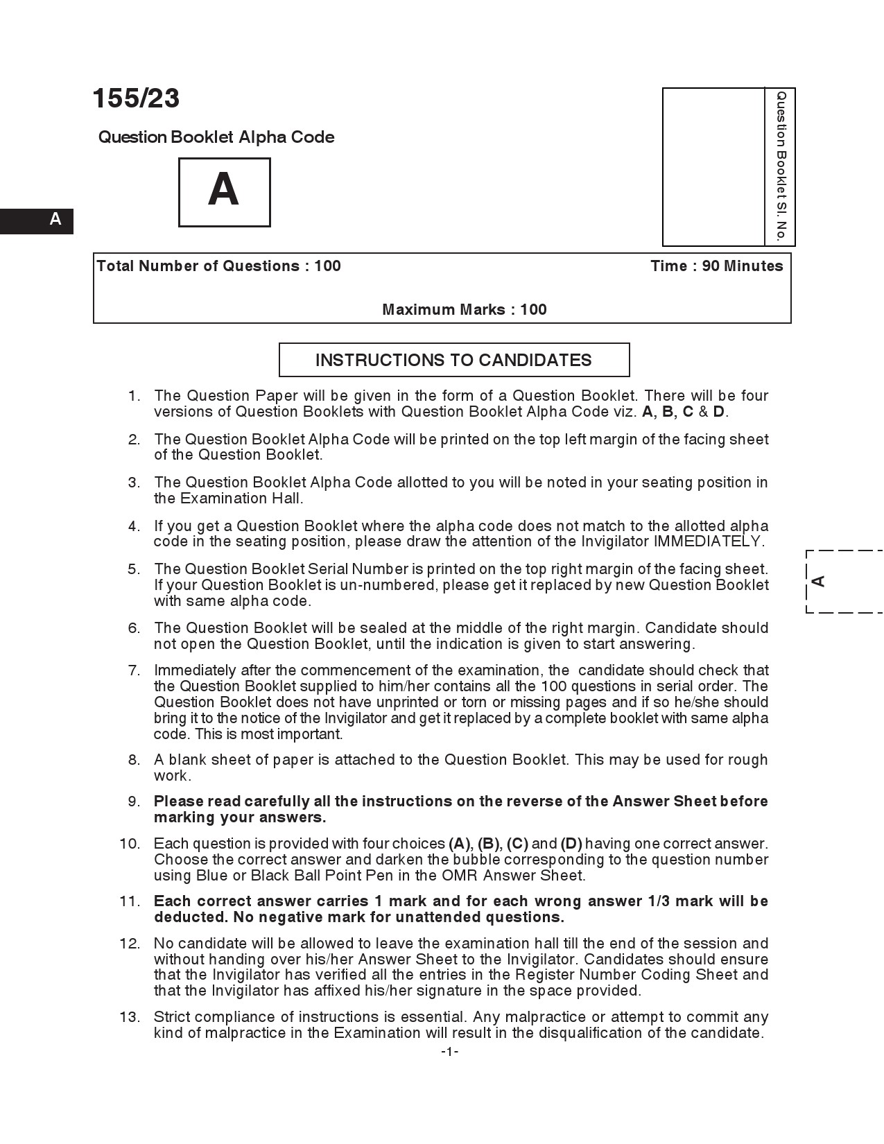 KPSC Laboratory Technician Exam 2023 Code 1552023 1