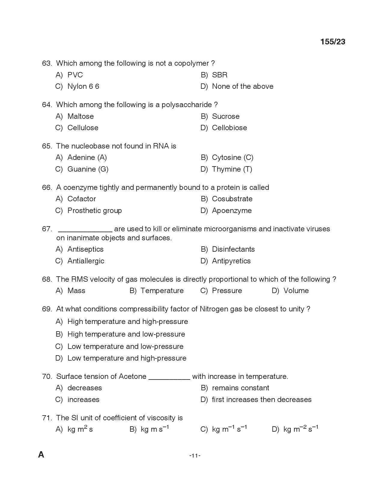 KPSC Laboratory Technician Exam 2023 Code 1552023 10