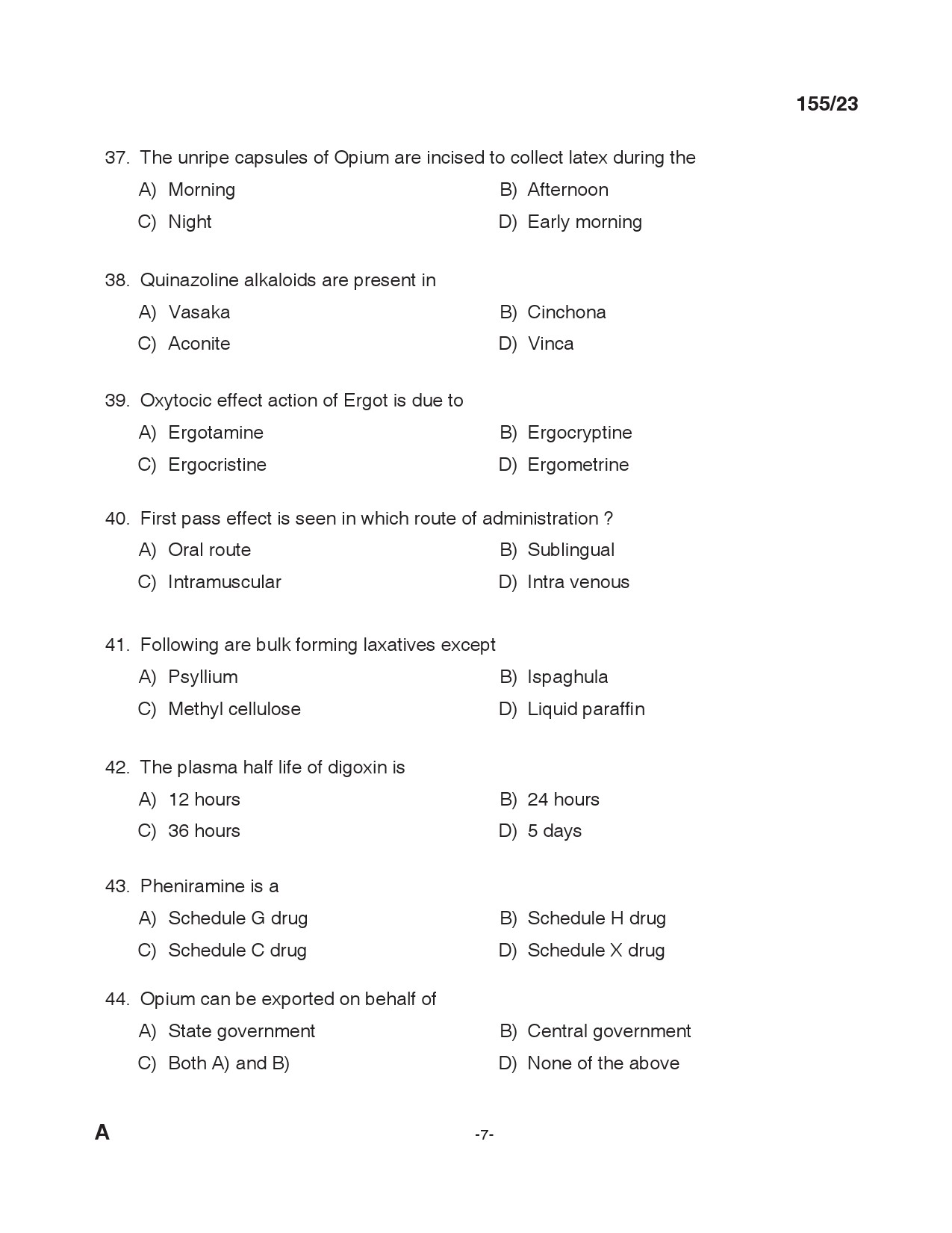 KPSC Laboratory Technician Exam 2023 Code 1552023 6