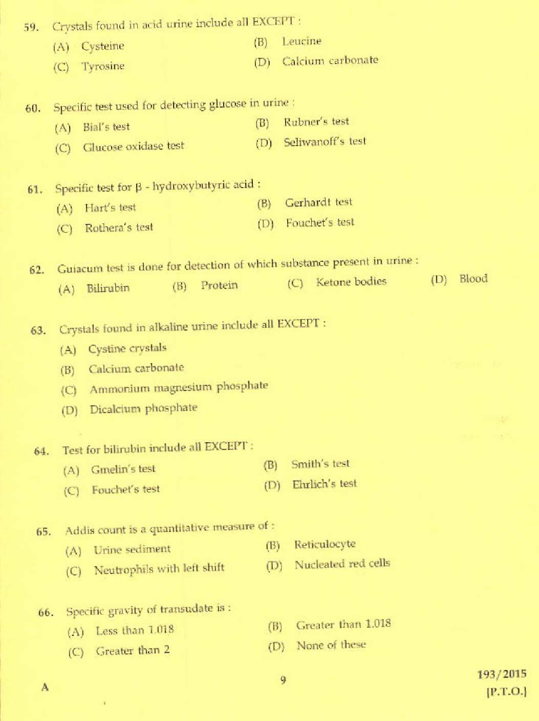 KPSC Laboratory Technician Grade II Exam 2015 Code 1932015 7