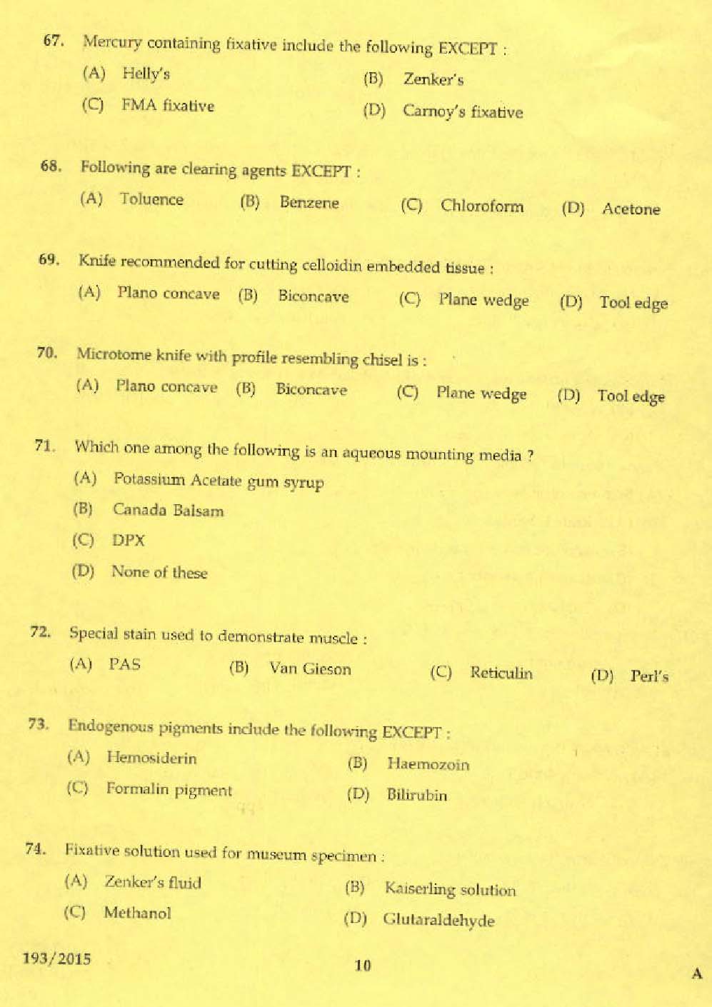 KPSC Laboratory Technician Grade II Exam 2015 Code 1932015 8