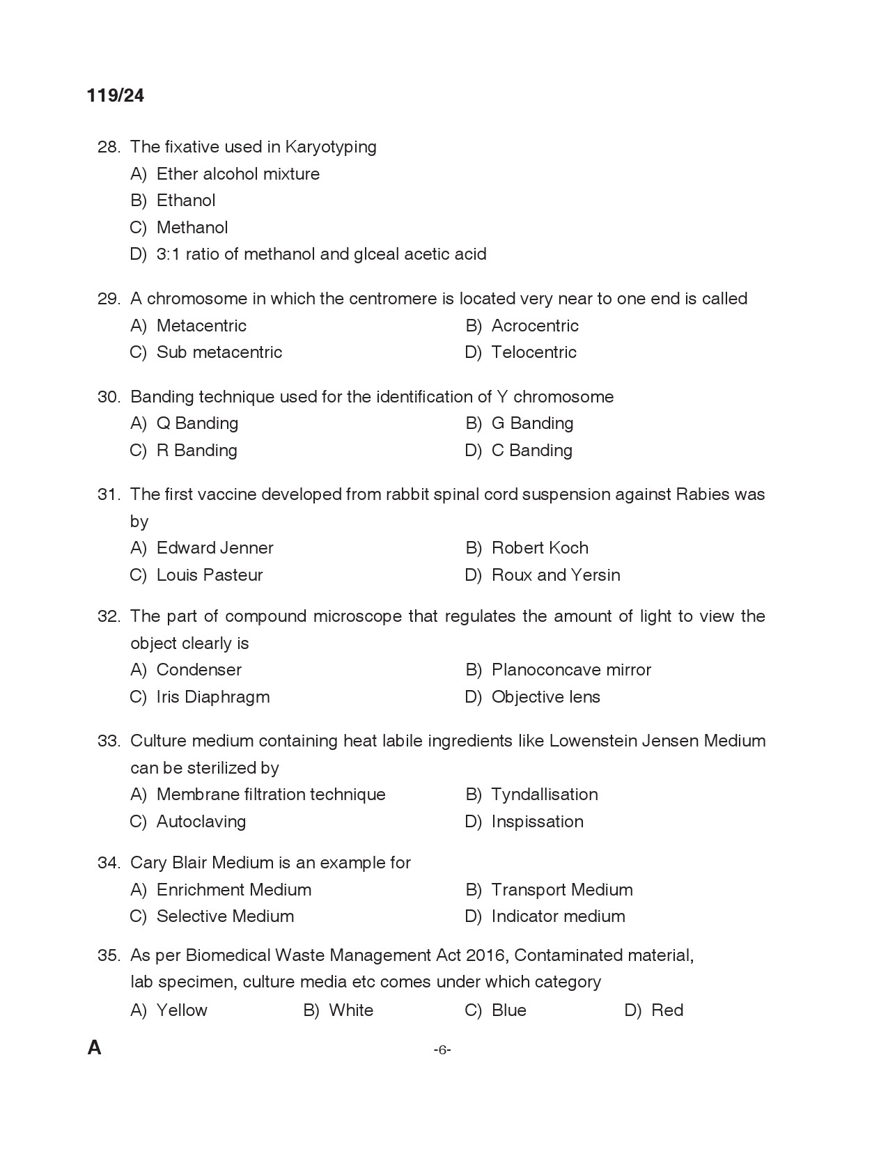 KPSC Laboratory Technician Grade II Exam 2024 Code 119 2024 5