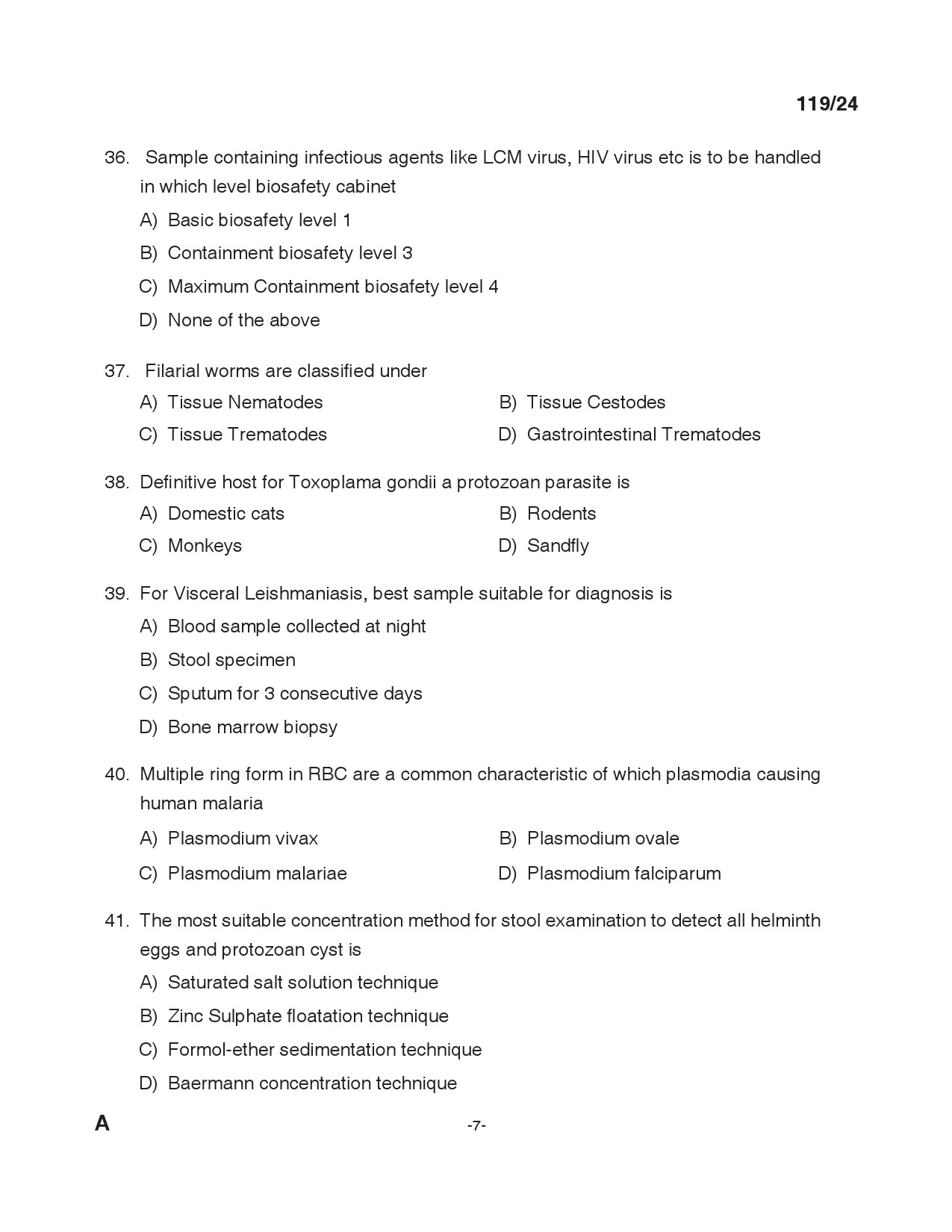 KPSC Laboratory Technician Grade II Exam 2024 Code 119 2024 6