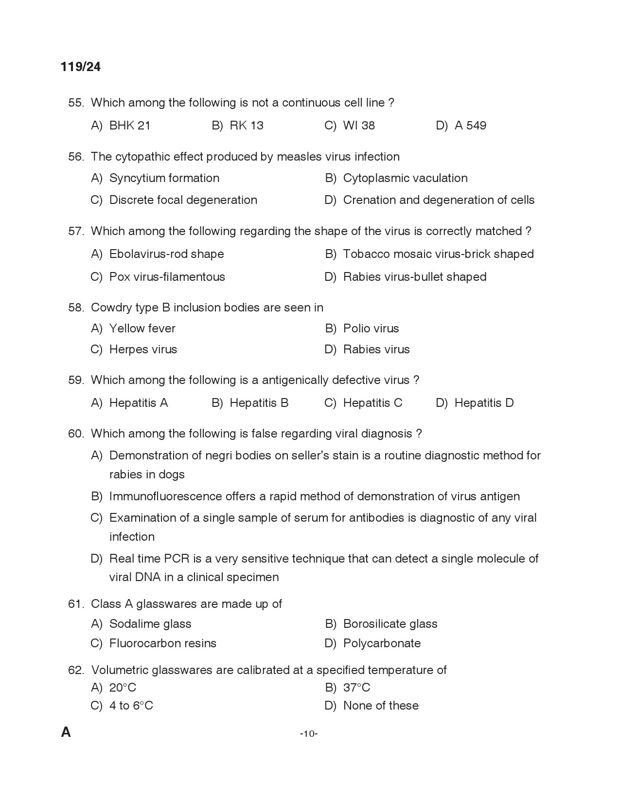 KPSC Laboratory Technician Grade II Exam 2024 Code 119 2024 9