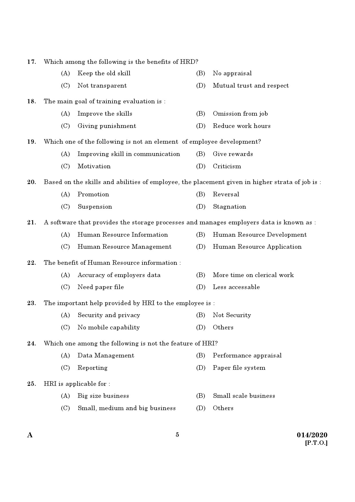 KPSC Assistant Labour Officer Grade II Exam 2020 Code 0142020 3