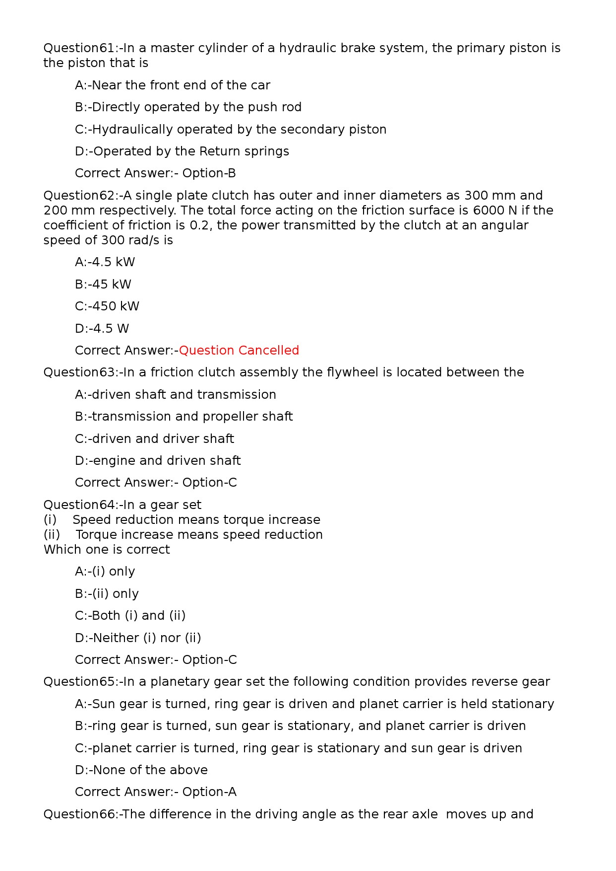 KPSC Lecturer in Automobile Engineering Exam 2023 Code 1052023OL 12