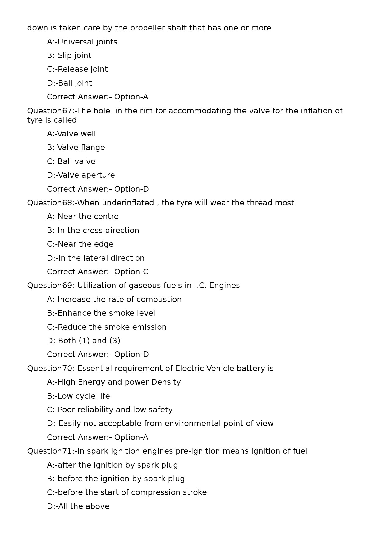 KPSC Lecturer in Automobile Engineering Exam 2023 Code 1052023OL 13