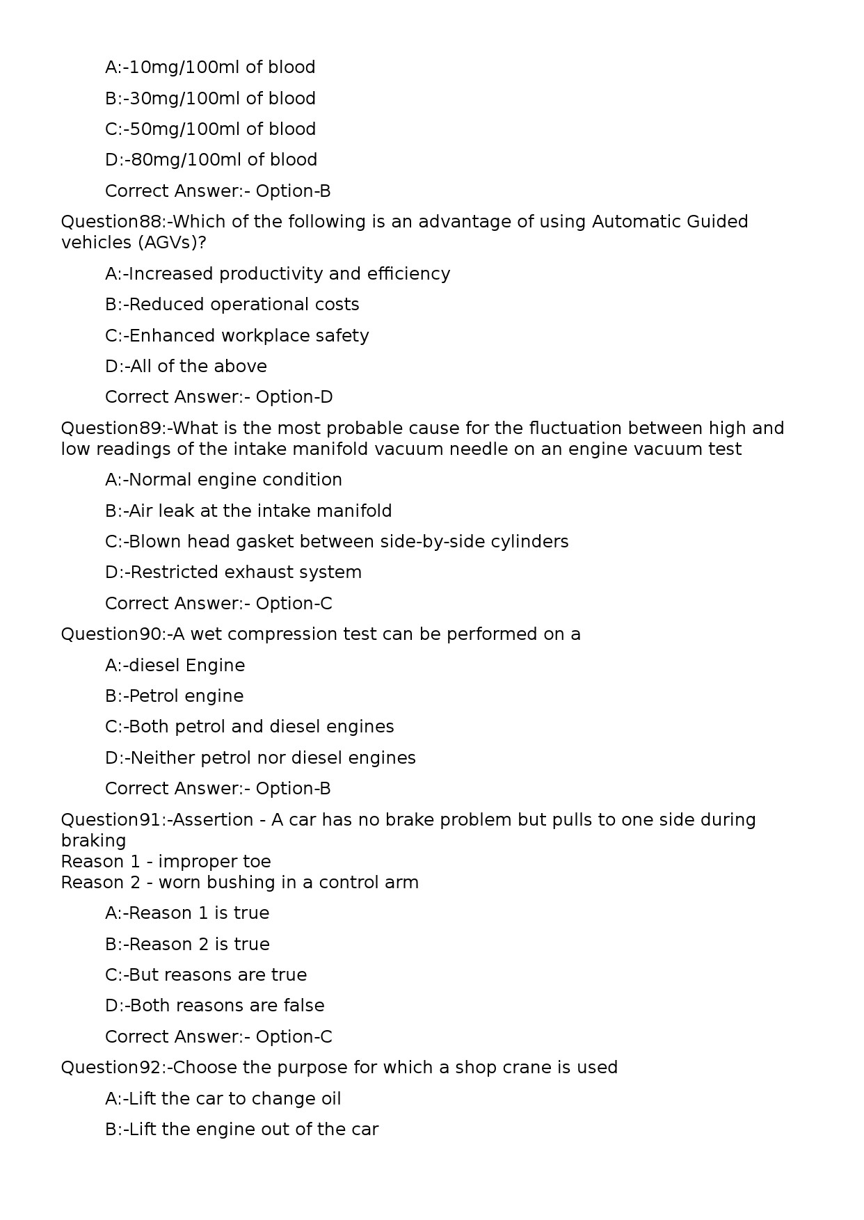 KPSC Lecturer in Automobile Engineering Exam 2023 Code 1052023OL 17