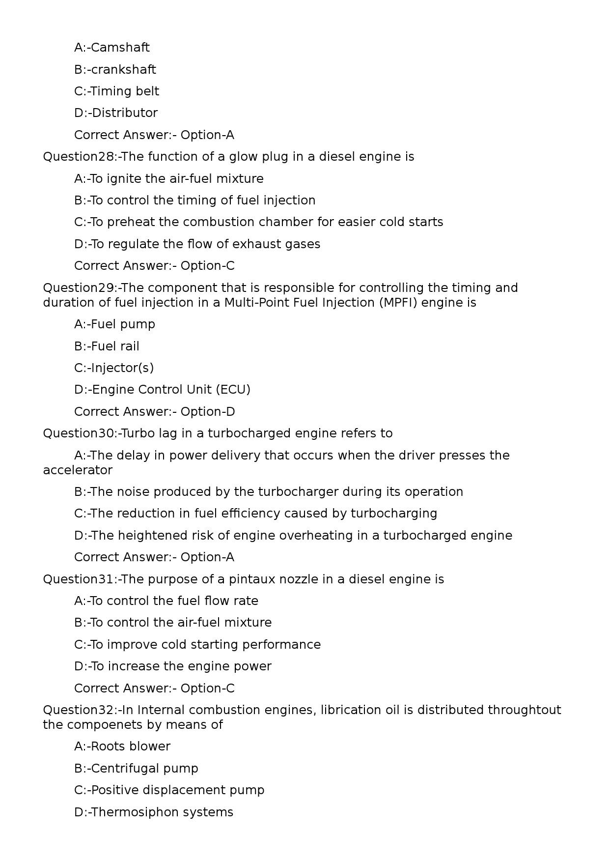 KPSC Lecturer in Automobile Engineering Exam 2023 Code 1052023OL 6