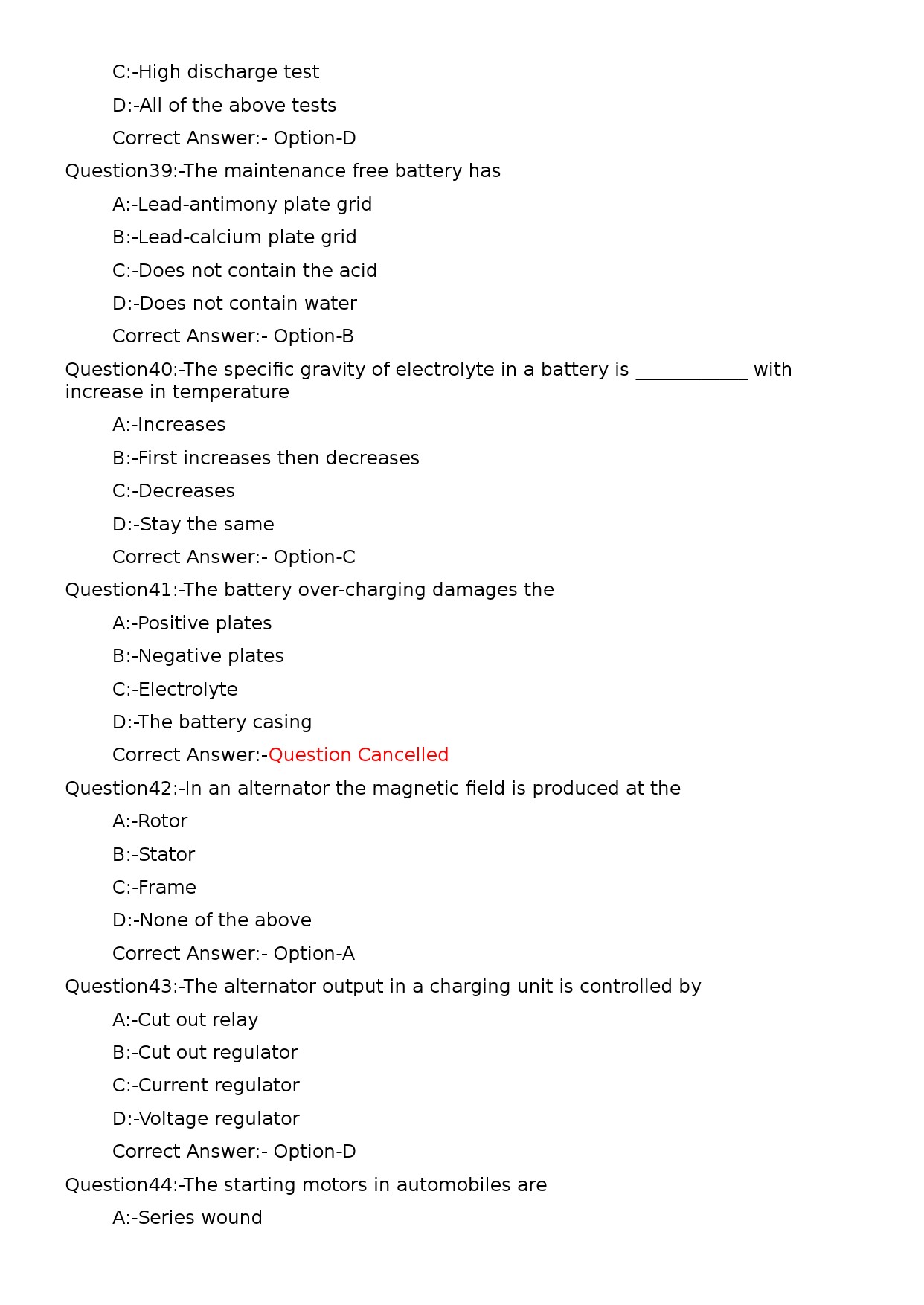 KPSC Lecturer in Automobile Engineering Exam 2023 Code 1052023OL 8