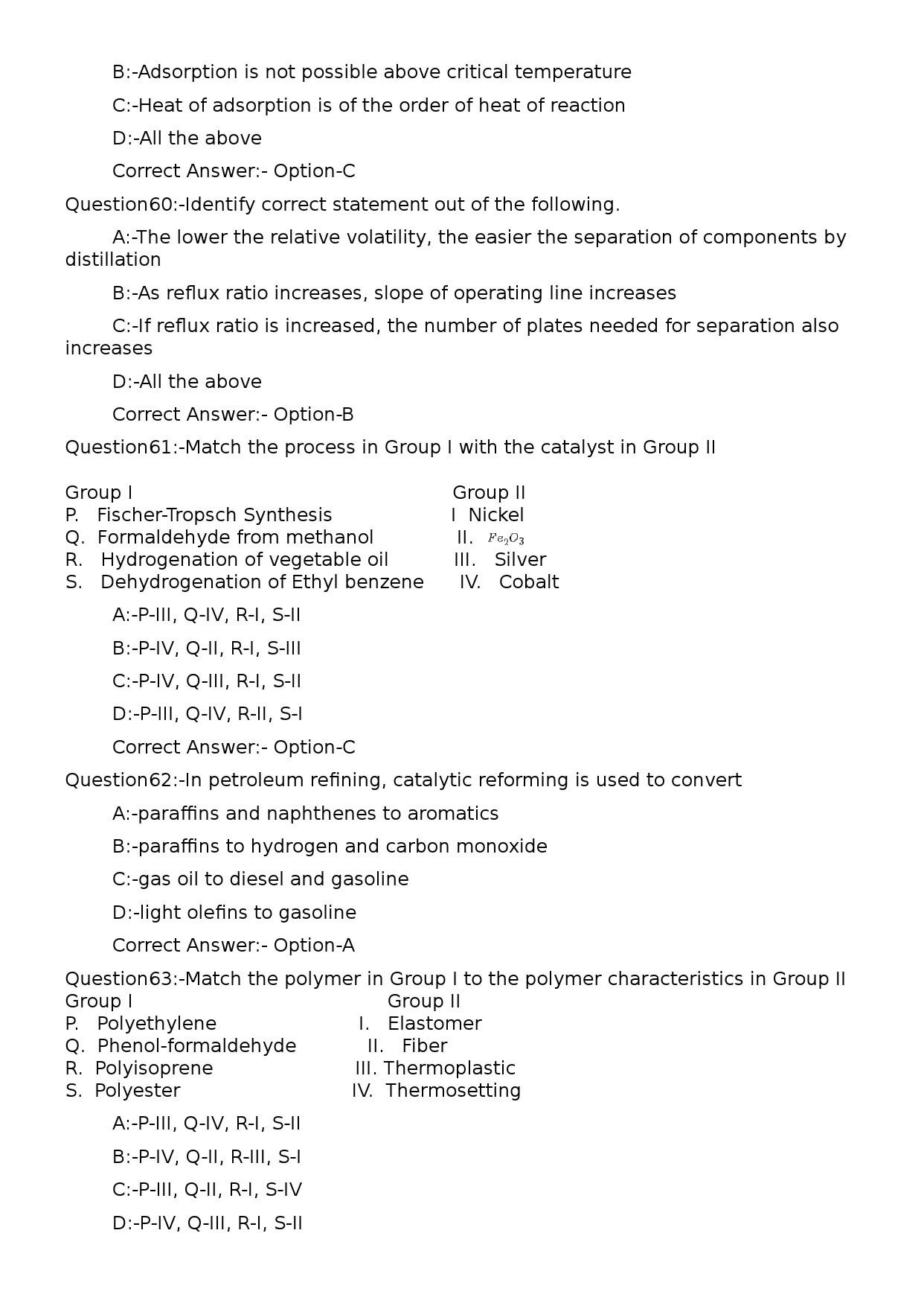 KPSC Lecturer in Chemical Engineering Exam 2024 Code 812024OL 13