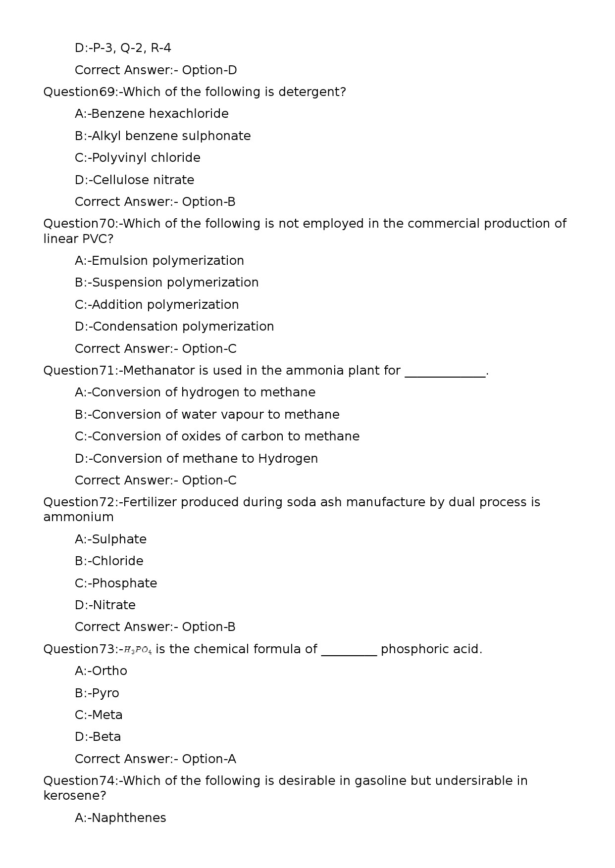 KPSC Lecturer in Chemical Engineering Exam 2024 Code 812024OL 15