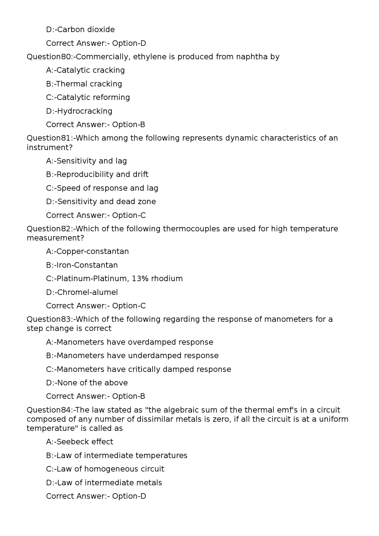 KPSC Lecturer in Chemical Engineering Exam 2024 Code 812024OL 17