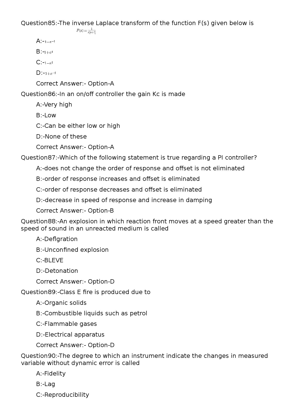 KPSC Lecturer in Chemical Engineering Exam 2024 Code 812024OL 18