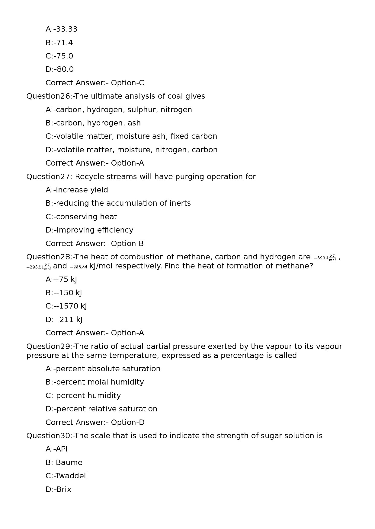 KPSC Lecturer in Chemical Engineering Exam 2024 Code 812024OL 6