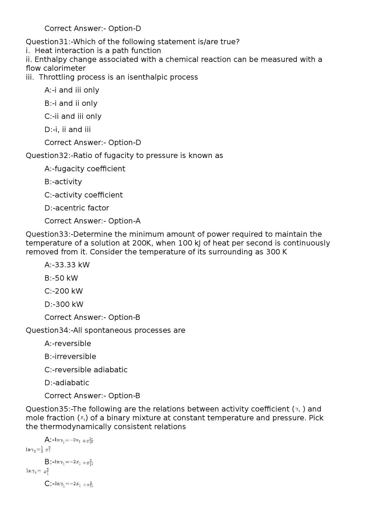 KPSC Lecturer in Chemical Engineering Exam 2024 Code 812024OL 7