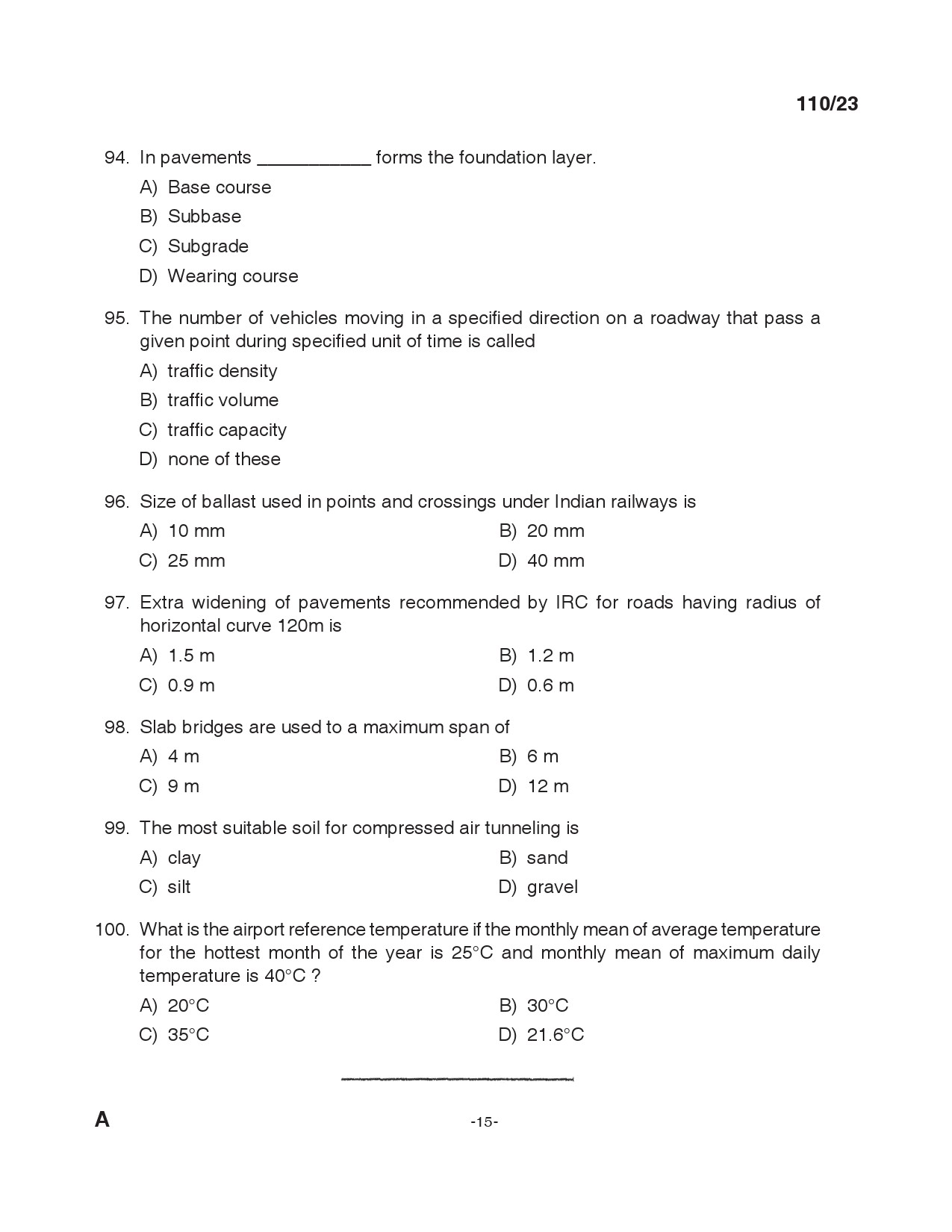 KPSC Lecturer in Civil Engineering Exam 2023 Code 1102023 14