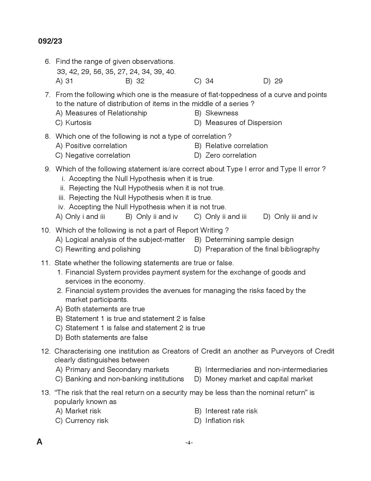 KPSC Lecturer in Commerce Exam 2023 Code 0922023 3