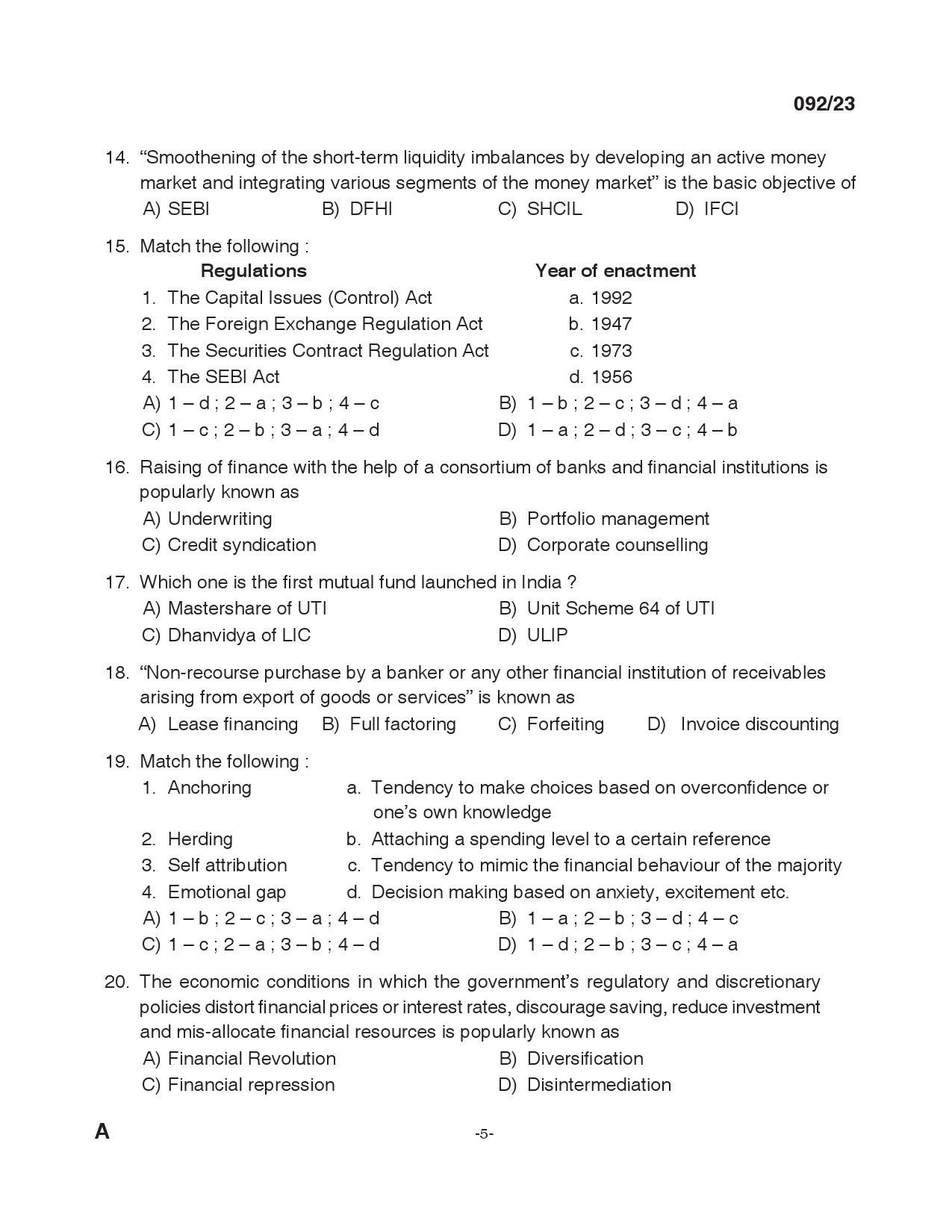 KPSC Lecturer in Commerce Exam 2023 Code 0922023 4