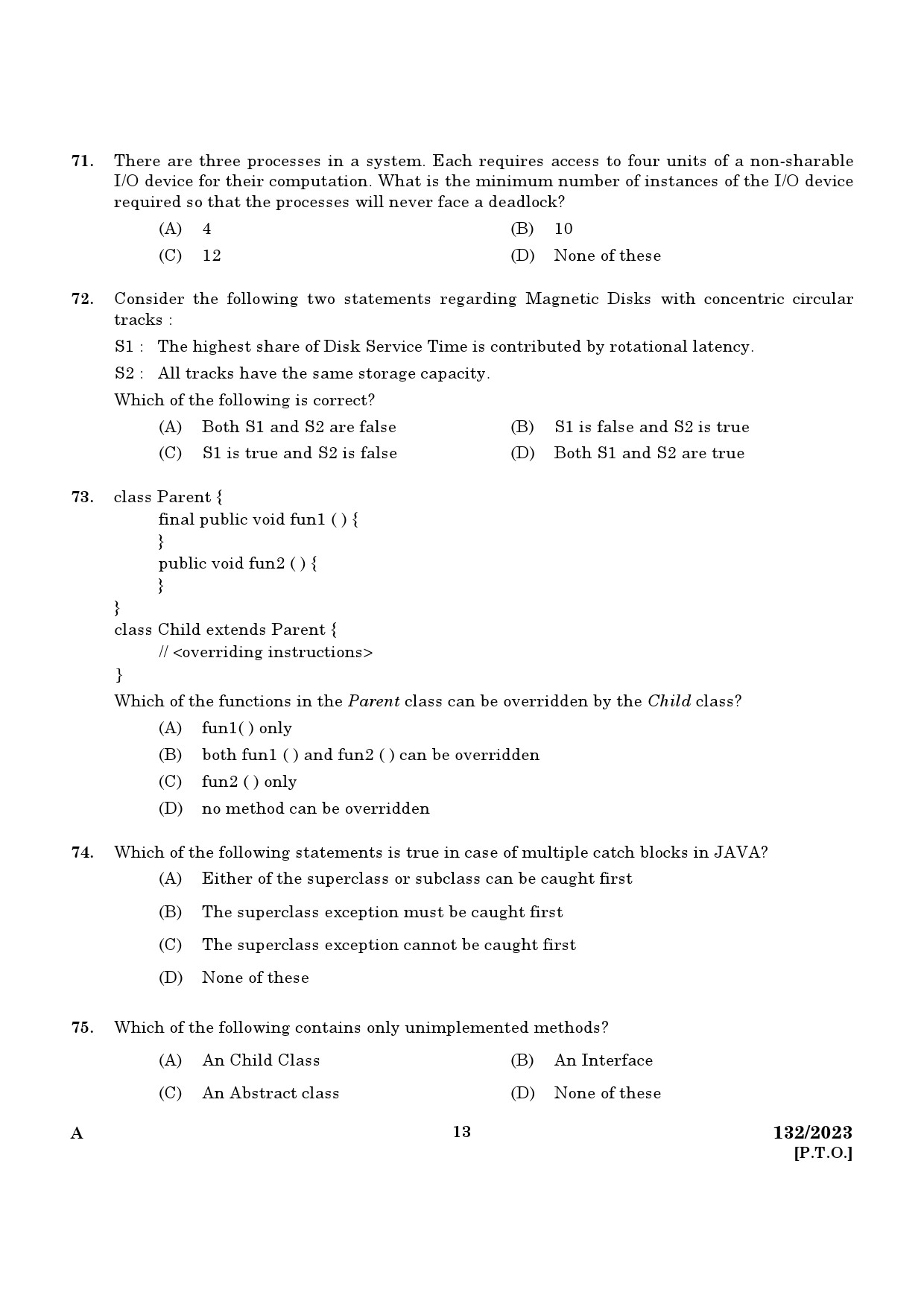 KPSC Lecturer in Computer Engineering Exam 2023 Code 1322023 11