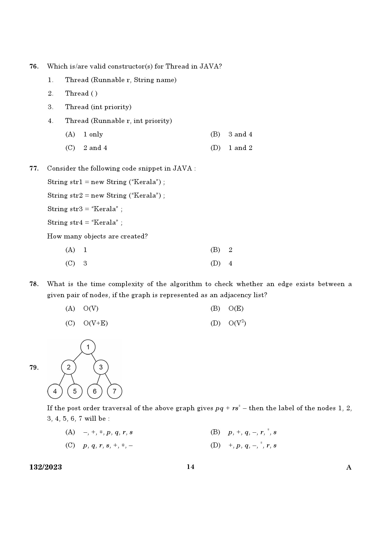 KPSC Lecturer in Computer Engineering Exam 2023 Code 1322023 12