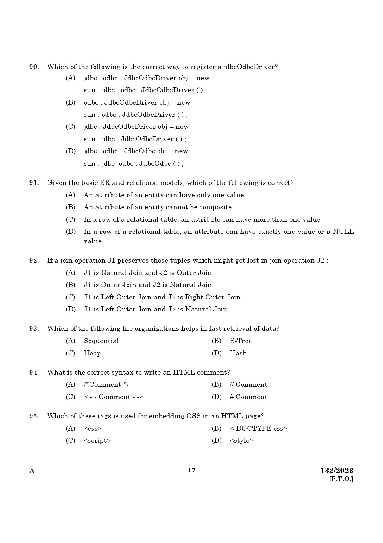 KPSC Lecturer in Computer Engineering Exam 2023 Code 1322023 15