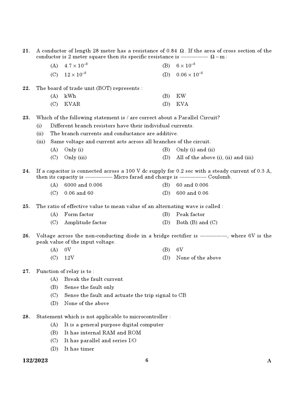 KPSC Lecturer in Computer Engineering Exam 2023 Code 1322023 4