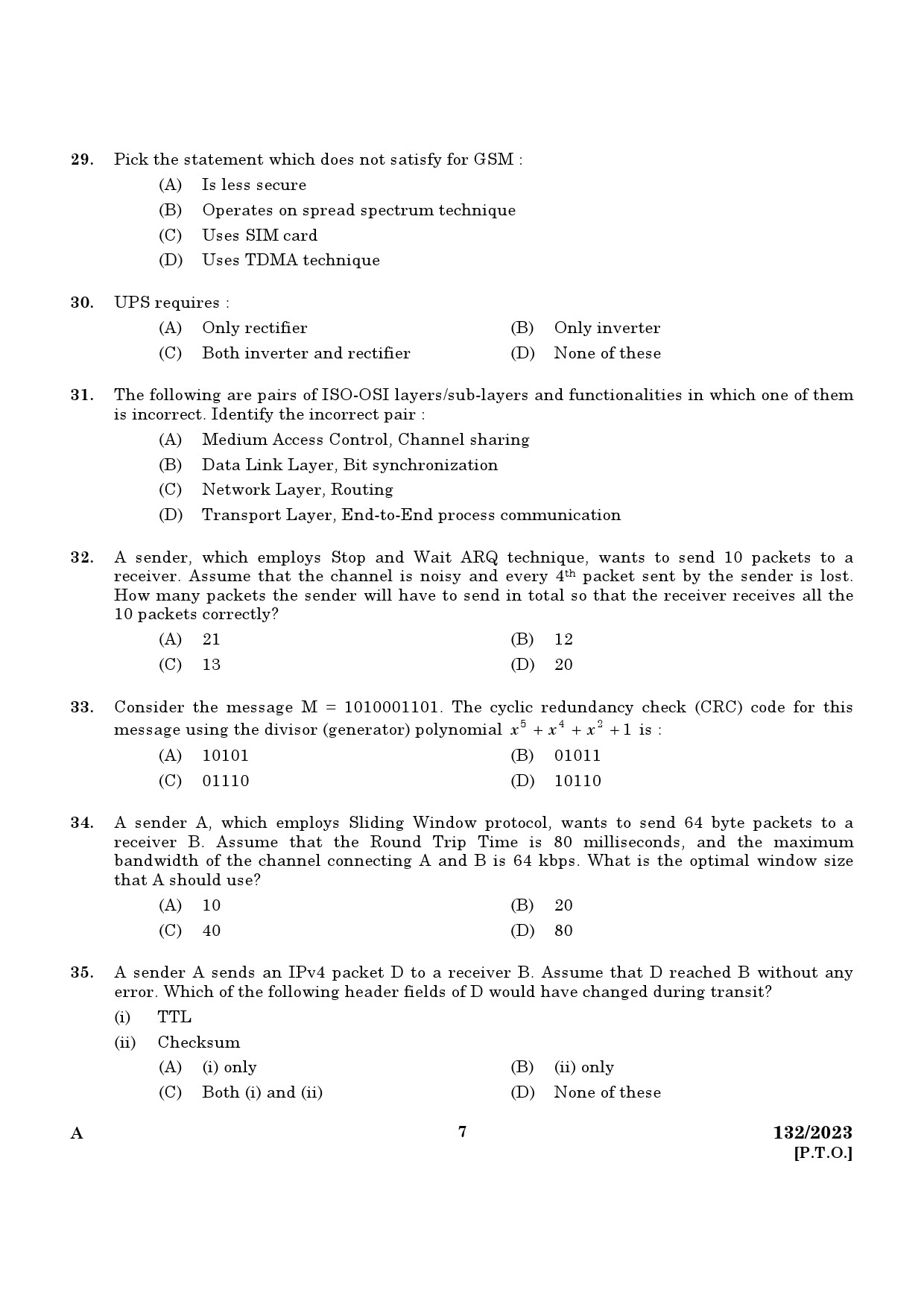 KPSC Lecturer in Computer Engineering Exam 2023 Code 1322023 5