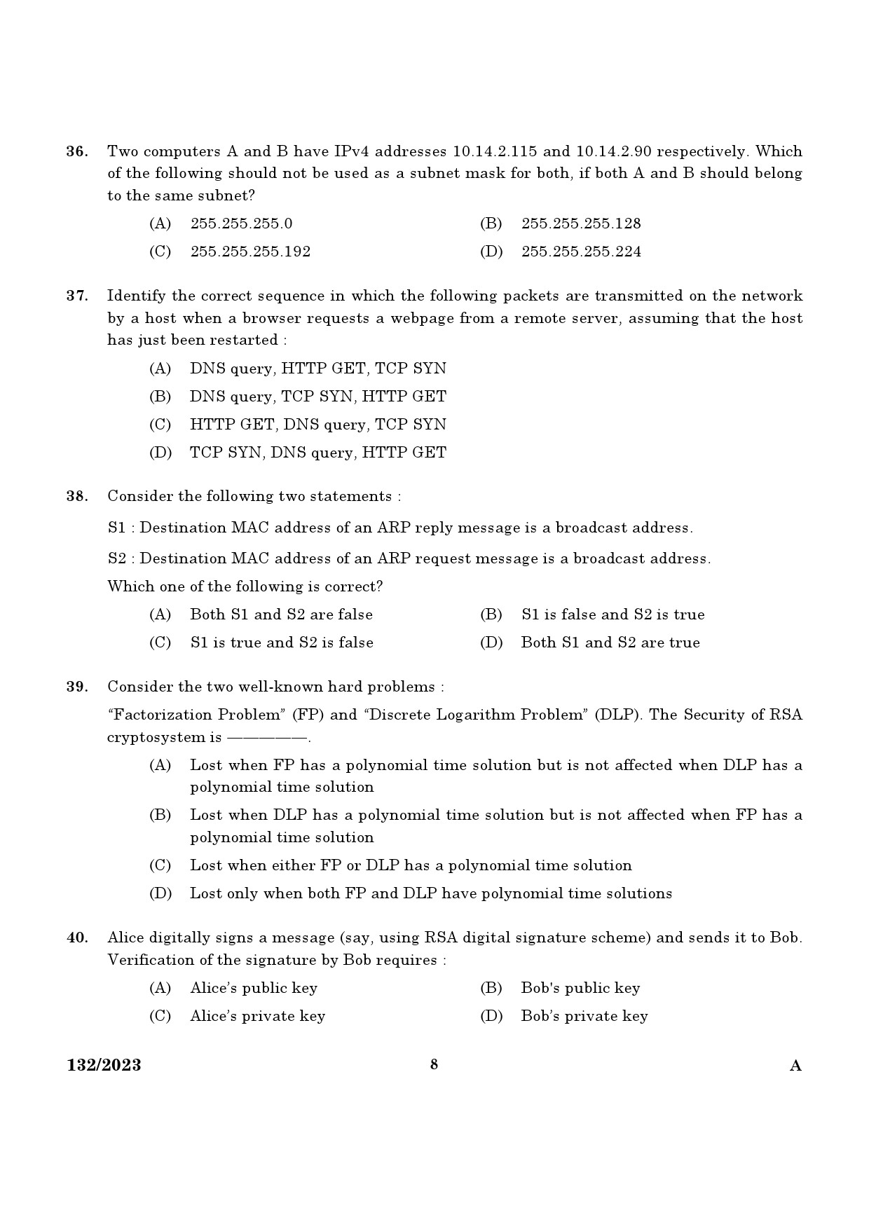 KPSC Lecturer in Computer Engineering Exam 2023 Code 1322023 6